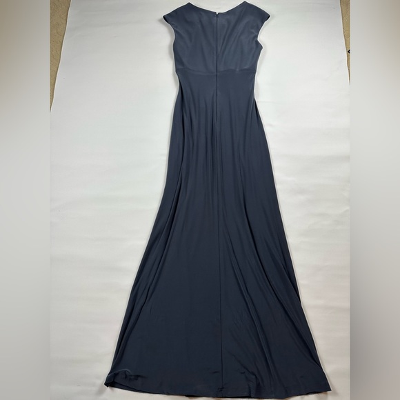 Vince Camuto blue/grey cap sleeved gown with jeweled neckline size 6 - Picture 4 of 11
